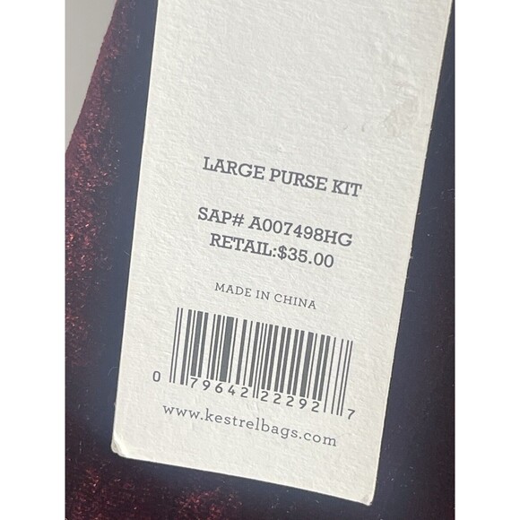 KESTREL Burgundy Velvet Large Purse Kit Pouch Organizer Bag New - Picture 11 of 11